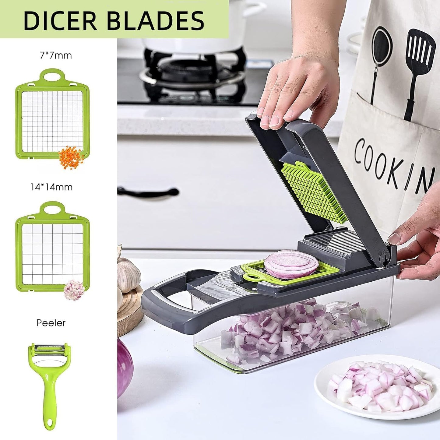 16-in-1 Mandoline Slicer & Vegetable Chopper | Multifunctional Food Cutter & Grater
