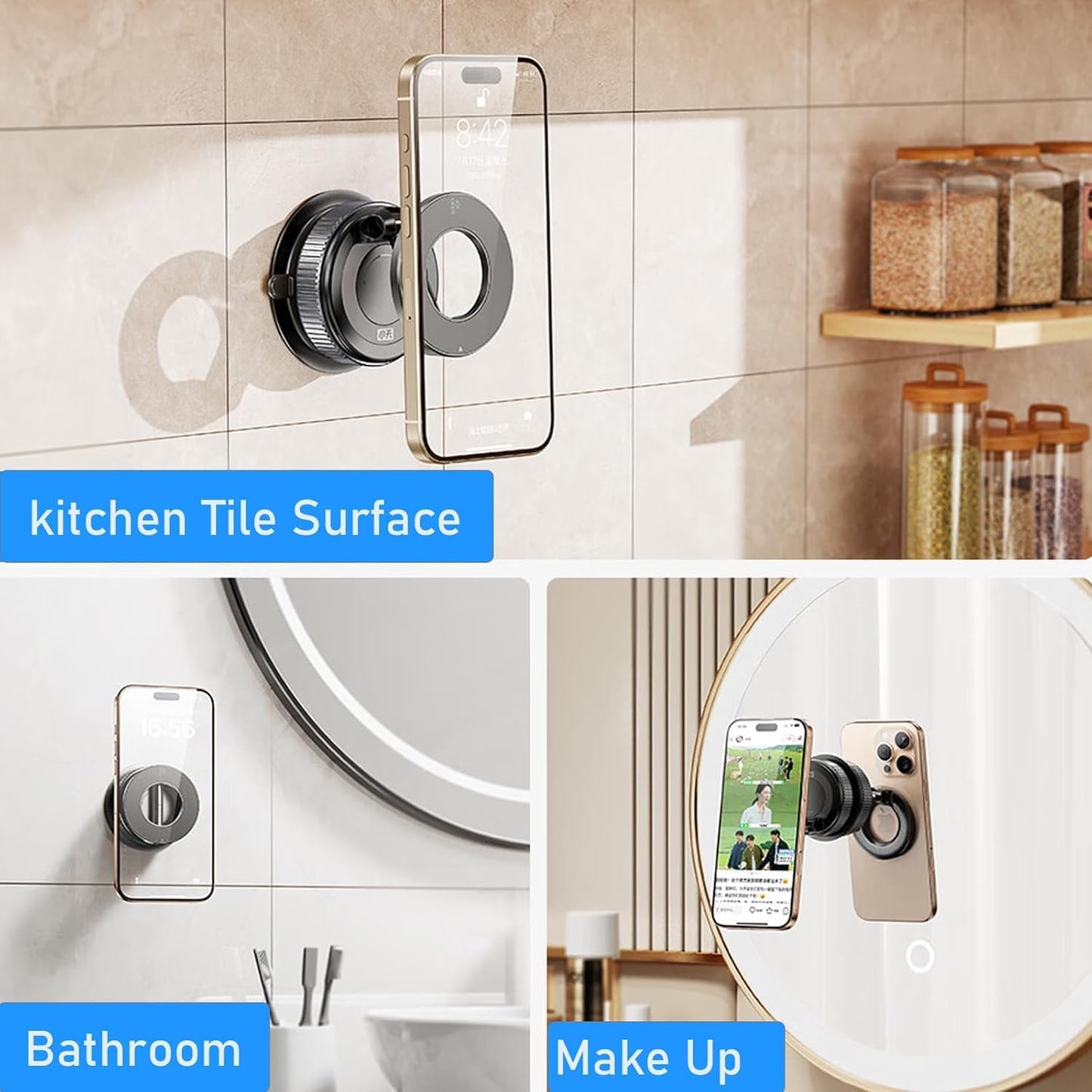 Vacuum Suction Magnetic Phone Holder