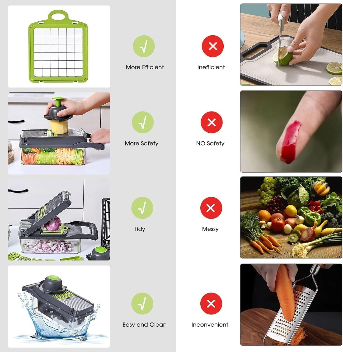 16-in-1 Mandoline Slicer & Vegetable Chopper | Multifunctional Food Cutter & Grater